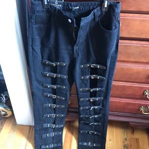 FashionNova buckle up high rise black jeans